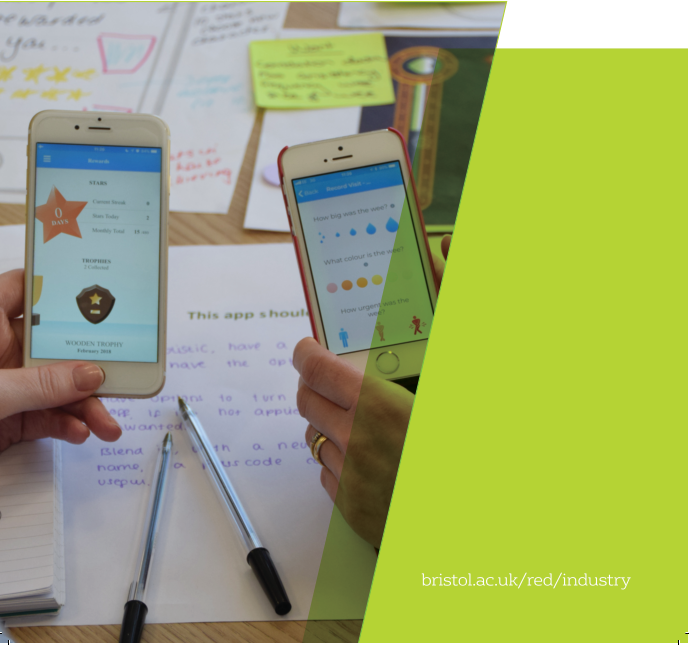 Two mobile phones displaying features of the app